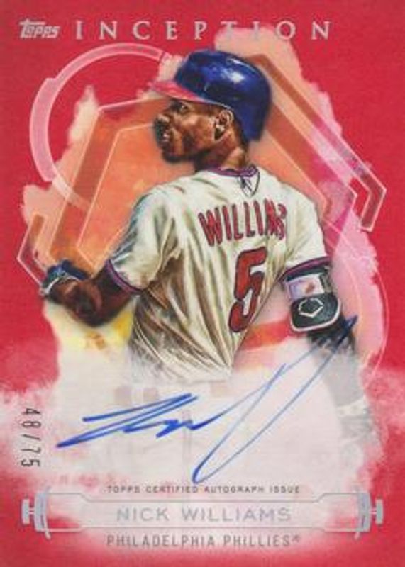 Nick Williams 2019 Topps Inception #RES-NW Rookies & Emerging Stars Autographs - Red /75 RAW
