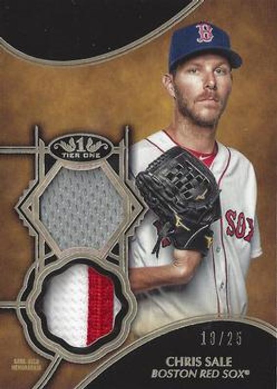 Chris Sale 2019 Topps Tier One #T1DR-CS Relics Dual - Patch /25 RAW