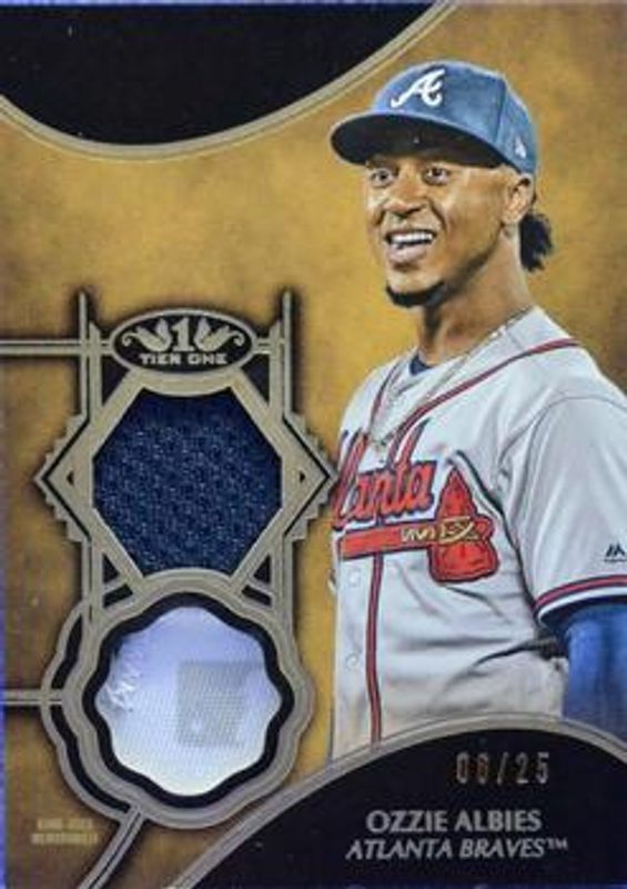 Ozzie Albies 2019 Topps Tier One #T1DR-OA Relics Dual - Patch /25 RAW