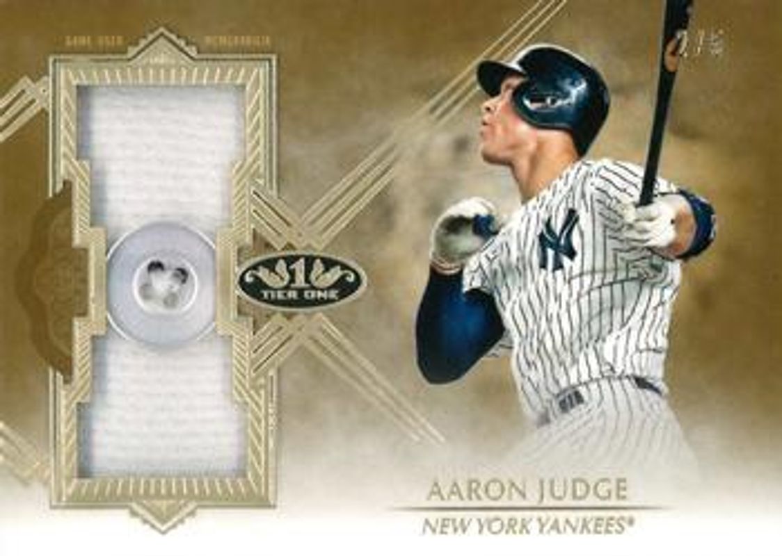 Aaron Judge 2019 Topps Tier One #T1BR-AJ Autographed Uniform Button Relics /1 RAW