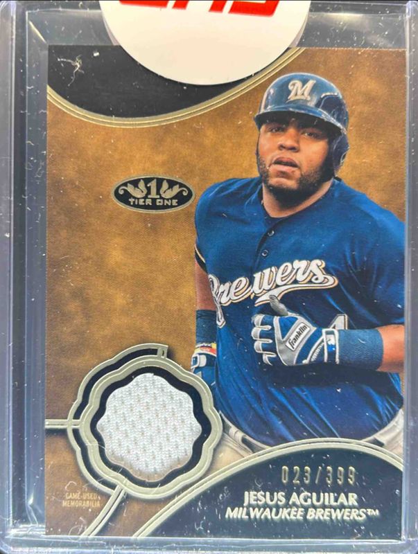 Jesus Aguilar 2019 Topps Tier One #T1R-JAG Relics /375 RAW