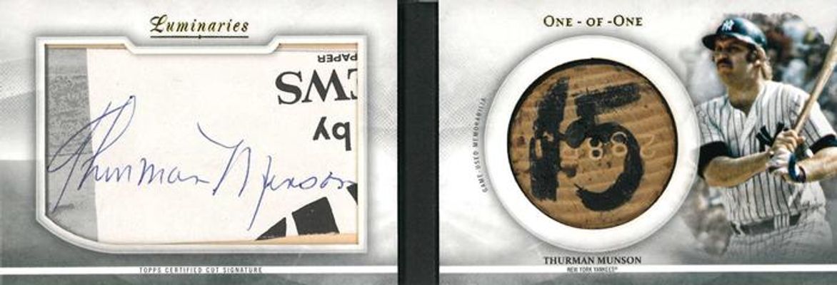 2019 Topps Luminaries #CSB-TM Cut Signatures Bat Knob Book /1