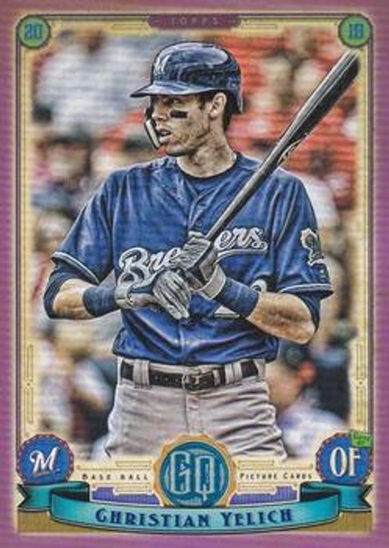 Christian Yelich 2019 Topps Gypsy Queen #99 Purple RAW