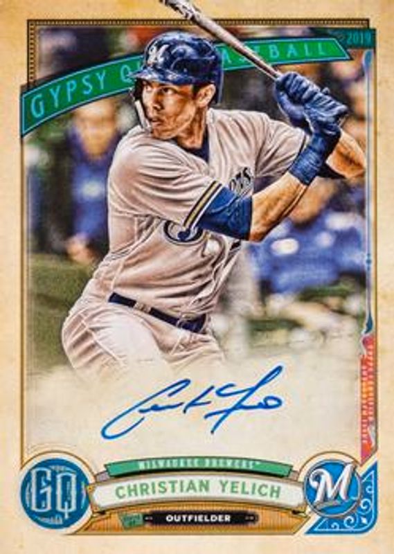 Christian Yelich 2019 Topps Gypsy Queen #GQA-CY Autographs - Bazooka Back /25 RAW