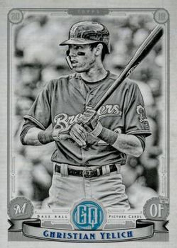 Christian Yelich 2019 Topps Gypsy Queen #99 Black & White /50 RAW