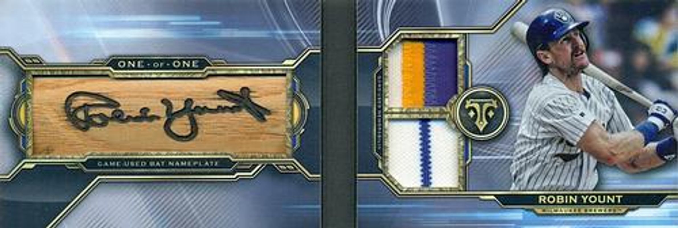 Robin Yount 2019 Topps Triple Threads #BNP-RY Bat Nameplate Book /1 RAW