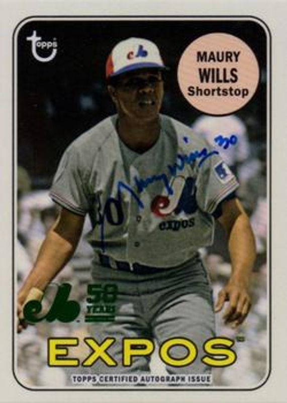 2019 Topps Archives #MTLA-MW 50th Anniversary of the Montréal Expos Autographs - Green Foil Logo /99