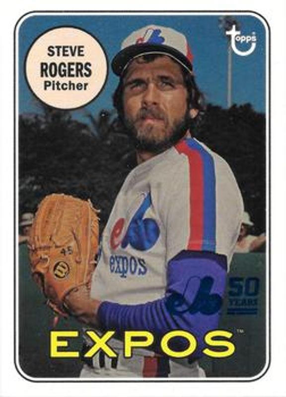2019 Topps Archives #MTL-SR 50th Anniversary of the Montréal Expos - Blue Foil Logo /150
