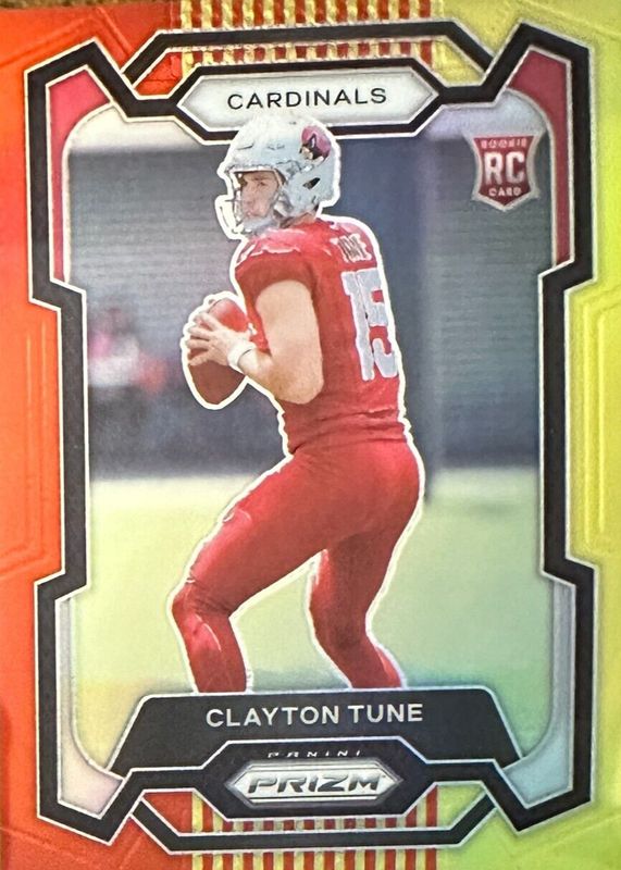 Clayton Tune 2023 Prizm #302 Red & Yellow (Rookie) /8 RAW