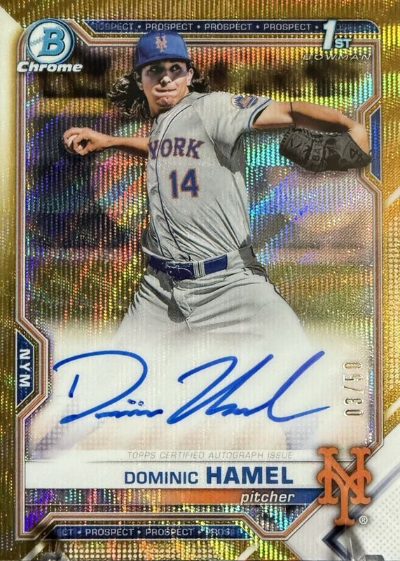2021 Bowman Draft #CDA-DH Chrome DP Auto - Gold Wave Refractor /50 (1st)