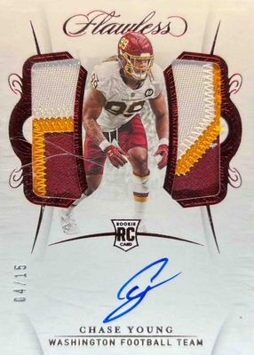 2020 Flawless #RDPA-CY Rookie Dual Patch Auto - Ruby /15