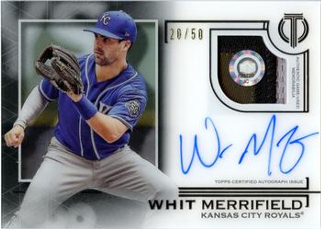 Whit Merrifield 2019 Topps Tribute #TAP-WM Autographs Patches /50 RAW