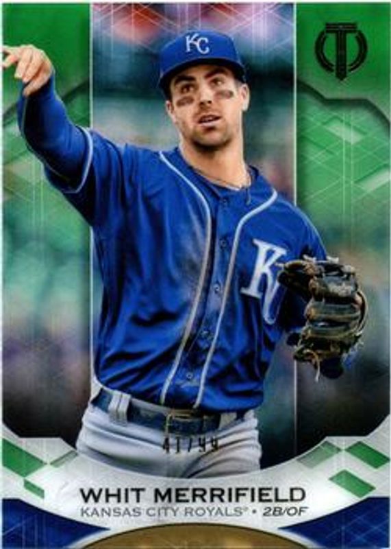 Whit Merrifield 2019 Topps Tribute #72 Green /99 RAW