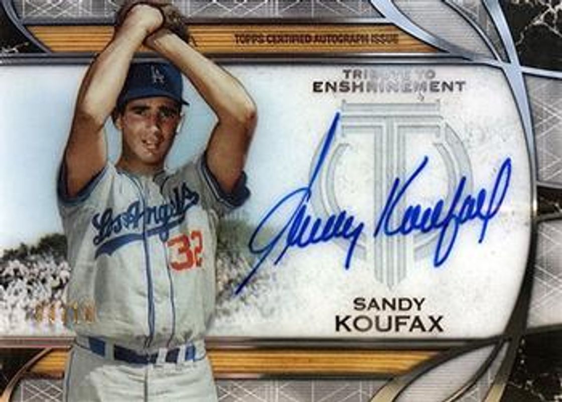 Sandy Koufax 2019 Topps Tribute #HOF-SK Tribute to Enshrinement Autographs /99 RAW