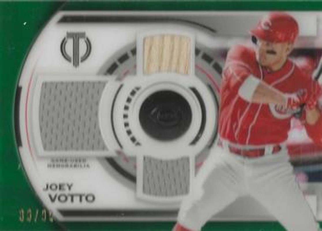 Joey Votto 2019 Topps Tribute #TTR-JV Single-Player Triple Relics - Green /99 RAW
