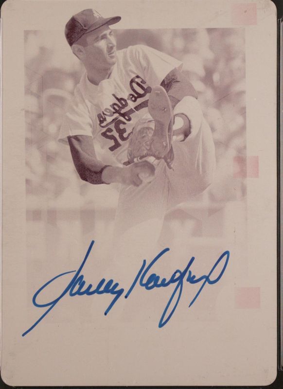 Sandy Koufax 2019 Topps Tribute #TA-SK Autographs - Printing Plate Magenta /1 RAW
