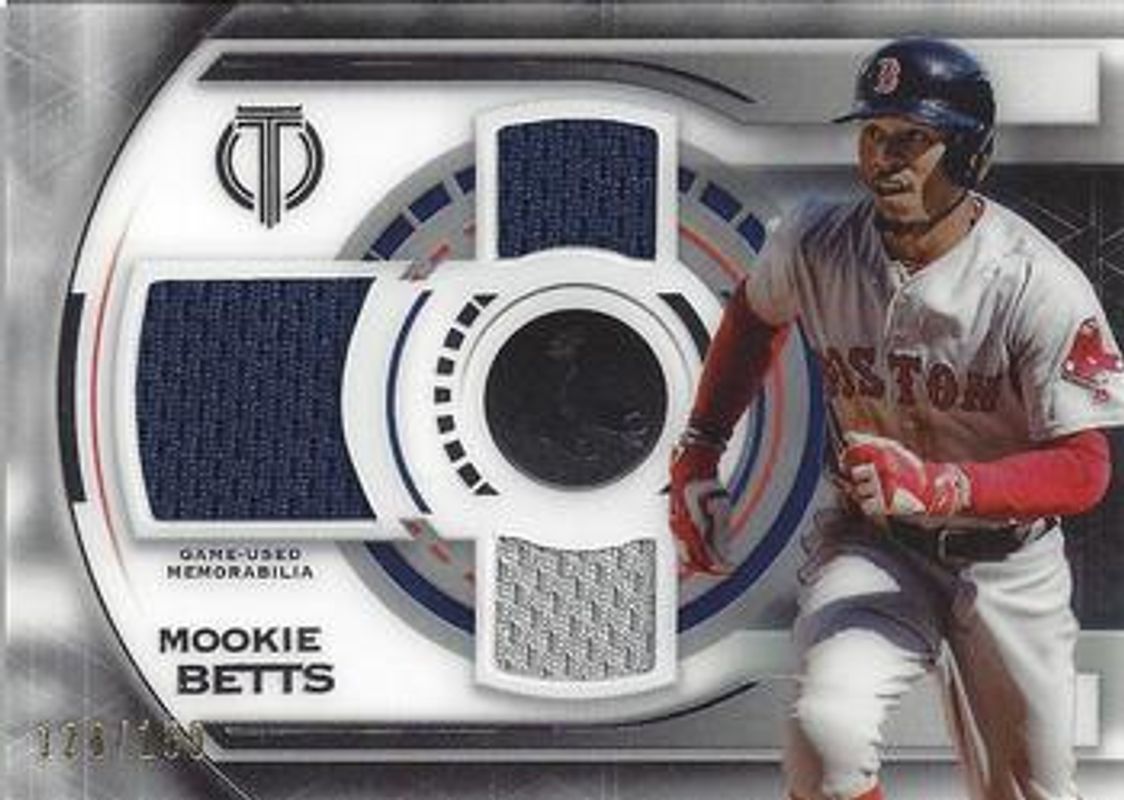 Mookie Betts 2019 Topps Tribute #TTR-MB Single-Player Triple Relics /150 RAW