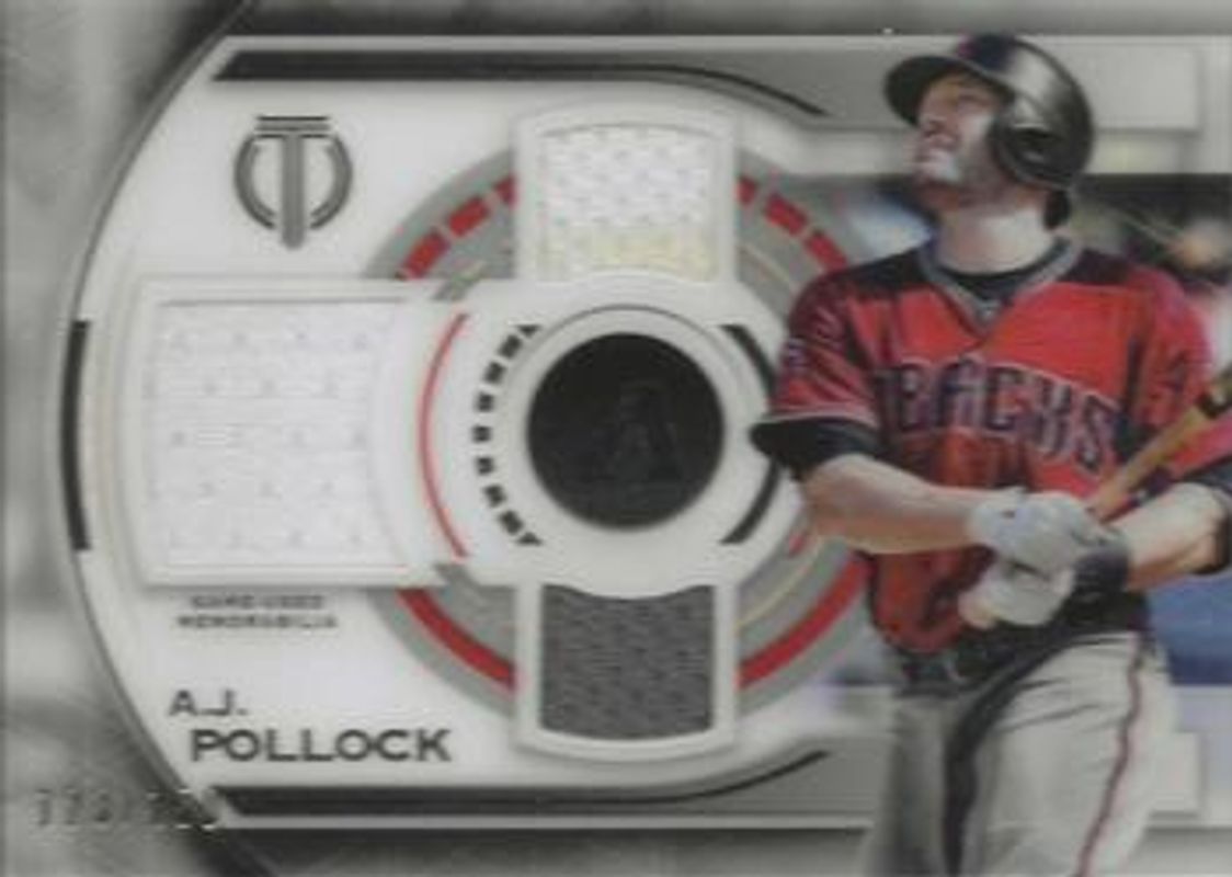 AJ Pollock 2019 Topps Tribute #TTR-AP Single-Player Triple Relics /150 RAW
