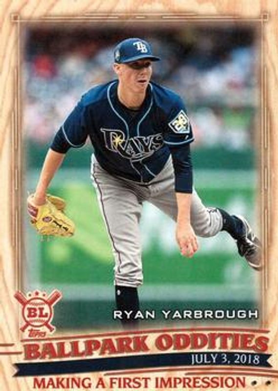 Ryan Yarbrough 2019 Topps Big League #BPO-7 Ballpark Oddities RAW