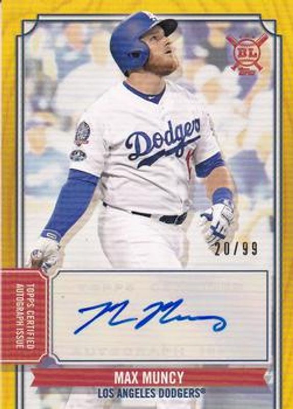 Max Muncy (Athletics) 2019 Topps Big League #BLA-MMU Autographs - Gold /99 RAW