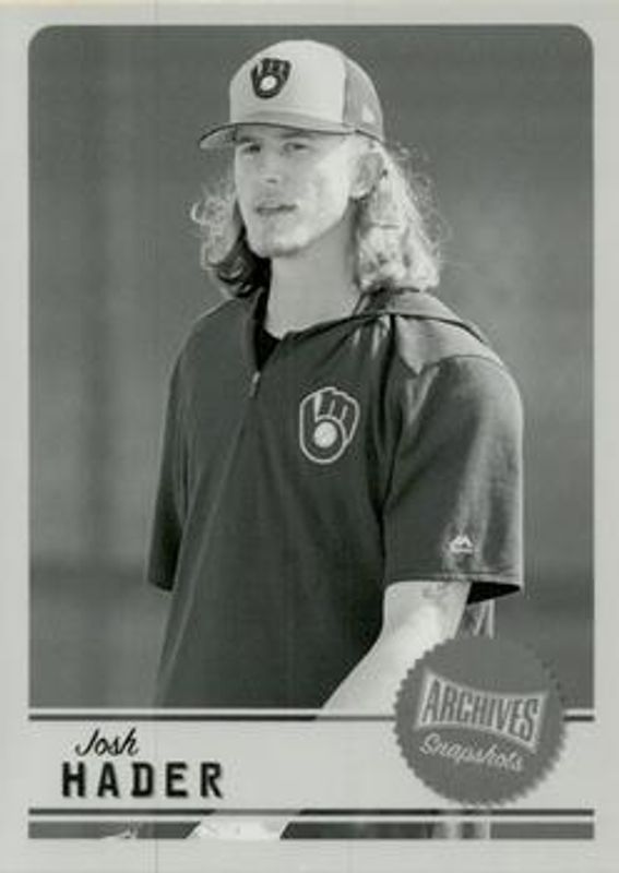 Josh Hader 2019 Topps Archives Snapshots #AS-JH Black & White RAW