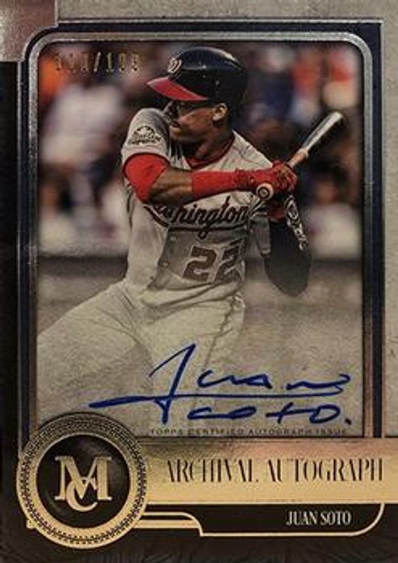 Juan Soto 2019 Topps Museum Collection #AA-JSO Archival Autographs /99 RAW