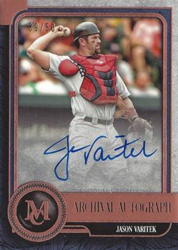 Jason Varitek 2019 Topps Museum Collection #AA-JVA Archival Autographs - Copper /50 RAW