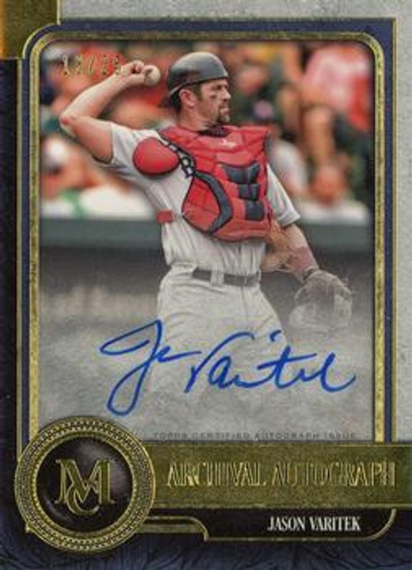 Jason Varitek 2019 Topps Museum Collection #AA-JVA Archival Autographs - Gold /25 RAW