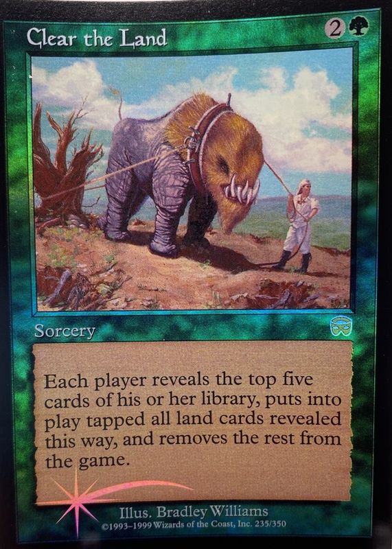 Clear the Land 1999 Mercadian Masques #235 Foil RAW TCG (LIGHTLY PLAYED)