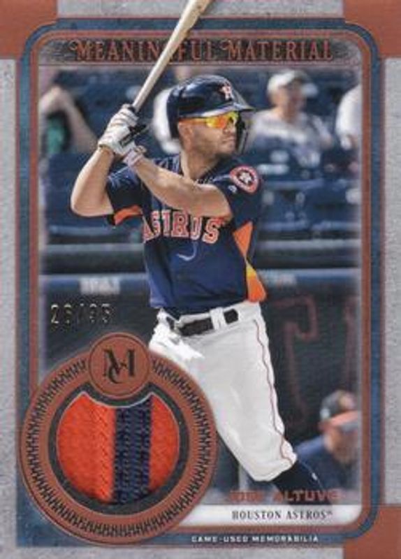 Jose Altuve 2019 Topps Museum Collection #MMR-JAL Meaningful Material Relics - Copper /35 RAW