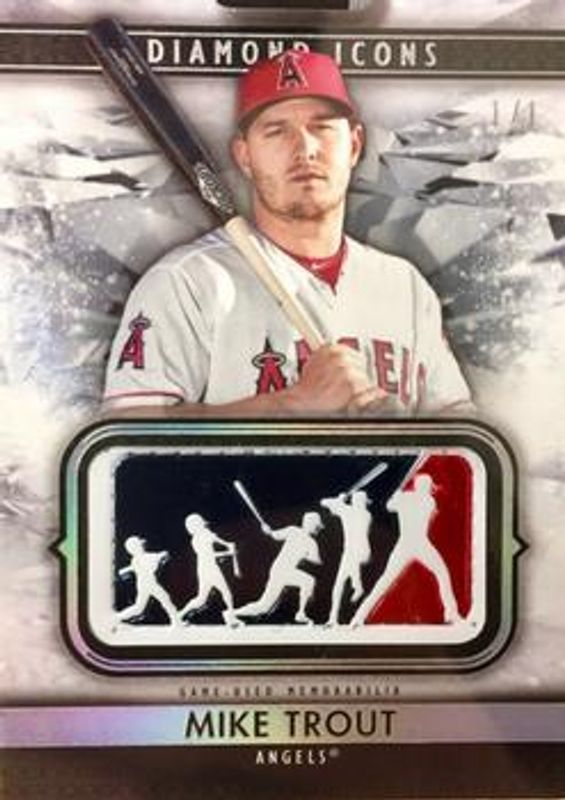 Mike Trout 2019 Topps Diamond Icons #BLP-MT MLB Silhouetted Batter Logo Patches /1 RAW