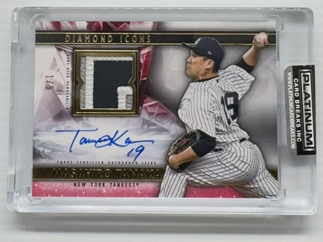 Masahiro Tanaka 2019 Topps Diamond Icons #SPA-MS Single-Player Autographs Relics - Red /5 RAW