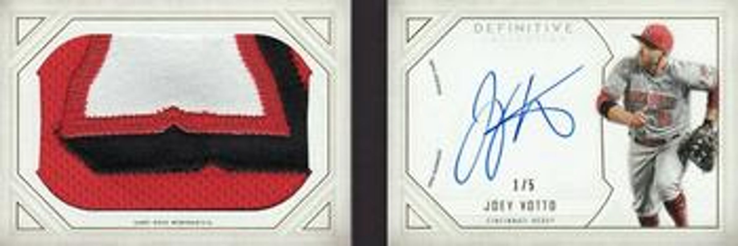 Joey Votto 2019 Topps Definitive Collection #DAPB-JV Autographs Patch Book Collection /5 RAW