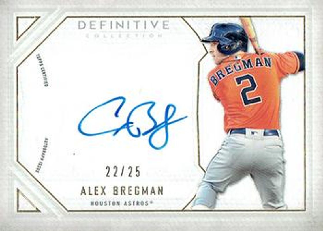 Alex Bregman 2019 Topps Definitive Collection #DCA-ABR Definitive Autographs Collection /25 RAW