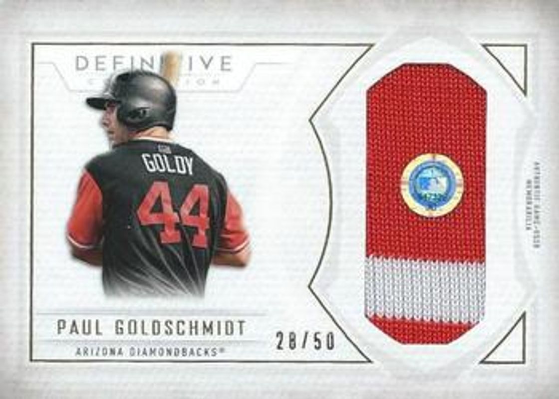 Paul Goldschmidt 2019 Topps Definitive Collection #DJRC-PG Jumbo Relic Collection /50 RAW