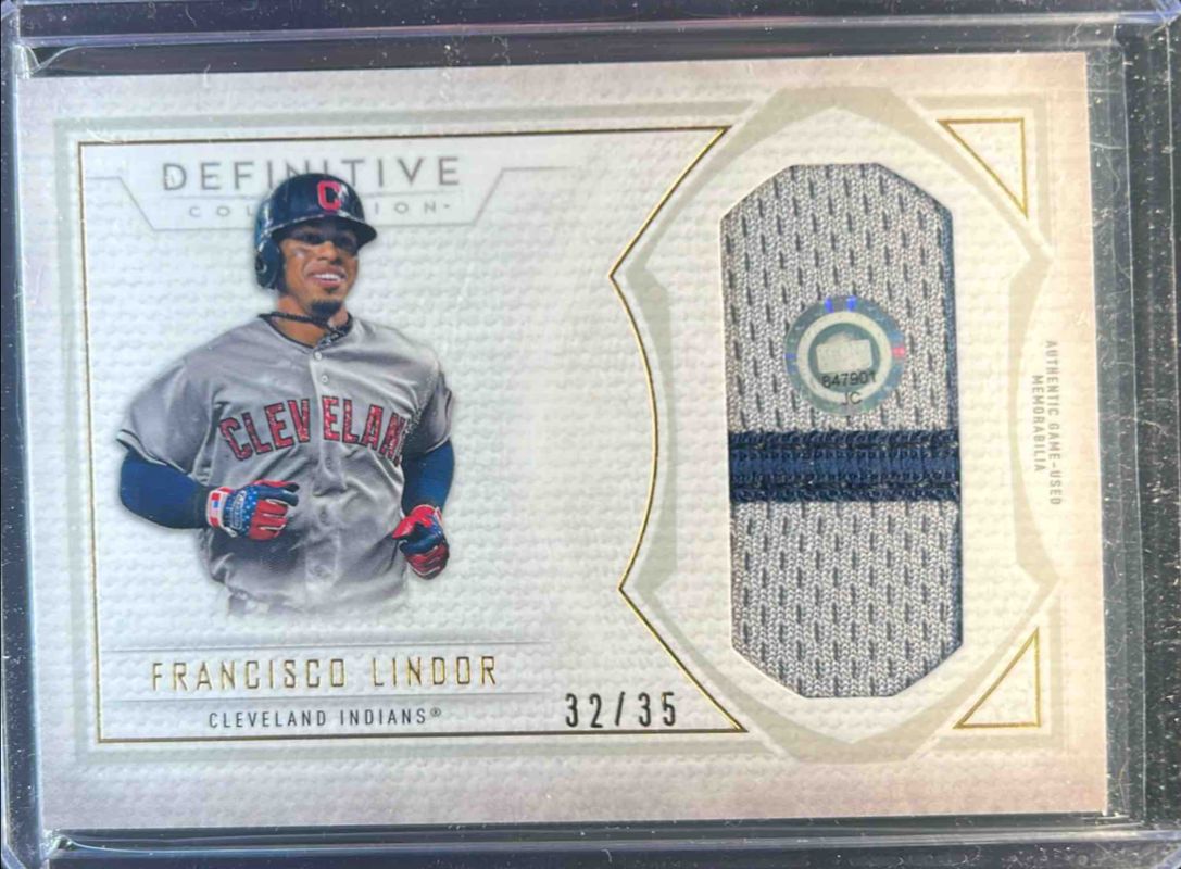 Francisco Lindor 2019 Topps Definitive Collection #DJRC-FL Jumbo Relic Collection /50 RAW