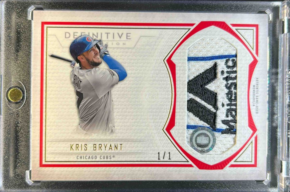 Kris Bryant 2019 Topps Definitive Collection #DJRC-KB Jumbo Relic Collection - Red /1 RAW