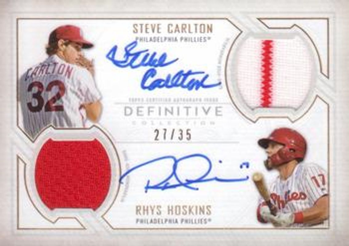 Rhys Hoskins 2019 Topps Definitive Collection #DAR-RC Dual Autographs Relic Collection RAW