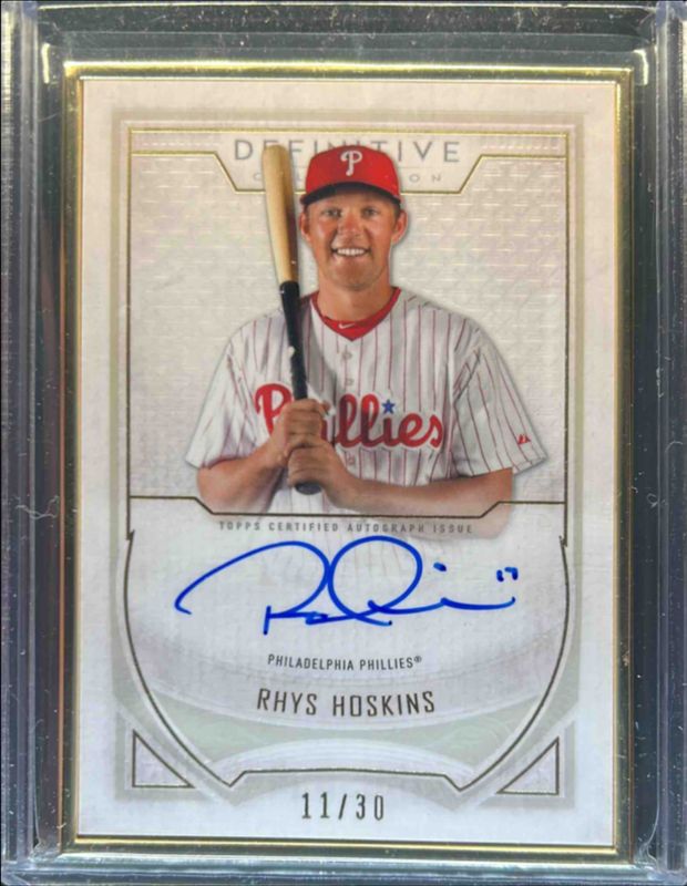 Rhys Hoskins 2019 Topps Definitive Collection #DCFA-RH Framed Autographs Collection /25 RAW