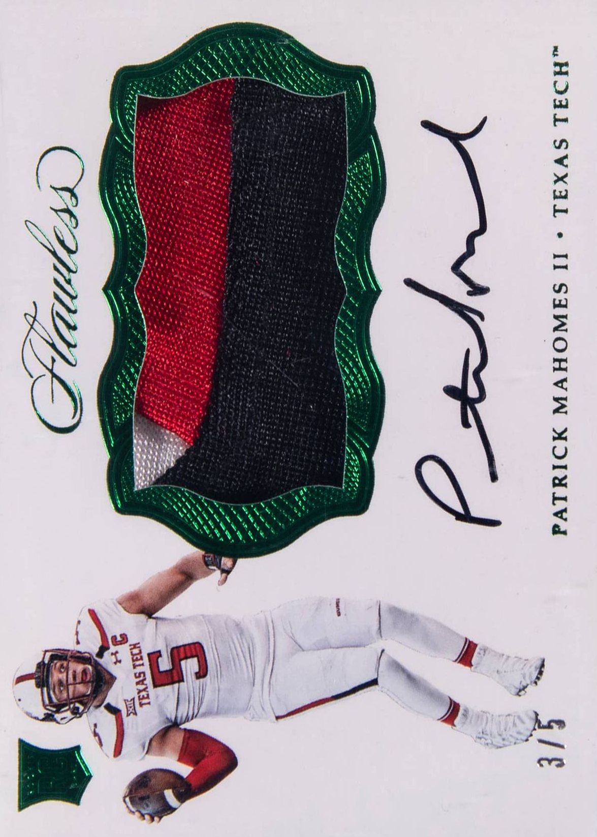 Patrick Mahomes II 2017 Flawless Collegiate #RPA-PH Rookie Patch Auto ...
