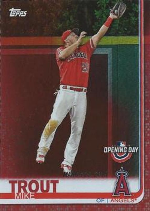 Mike Trout 2019 Topps Opening Day #24 Red RAW