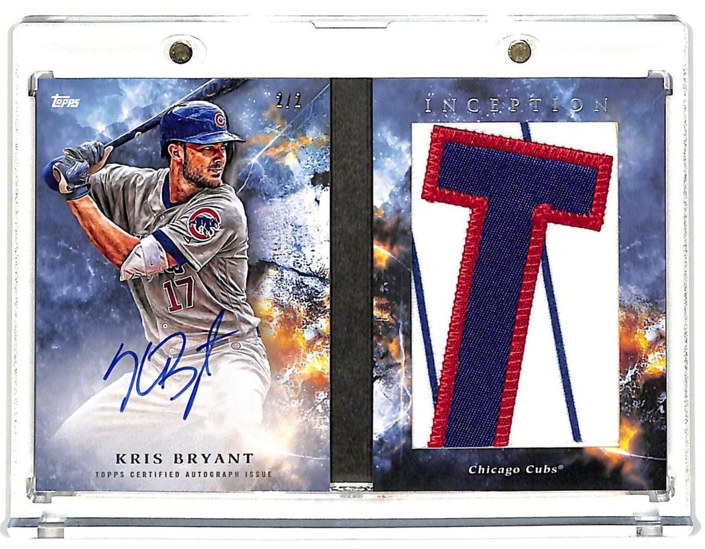 Kris Bryant 2018 Topps Inception #IALP-KB Autographs Team Logo Patch Books /2 RAW