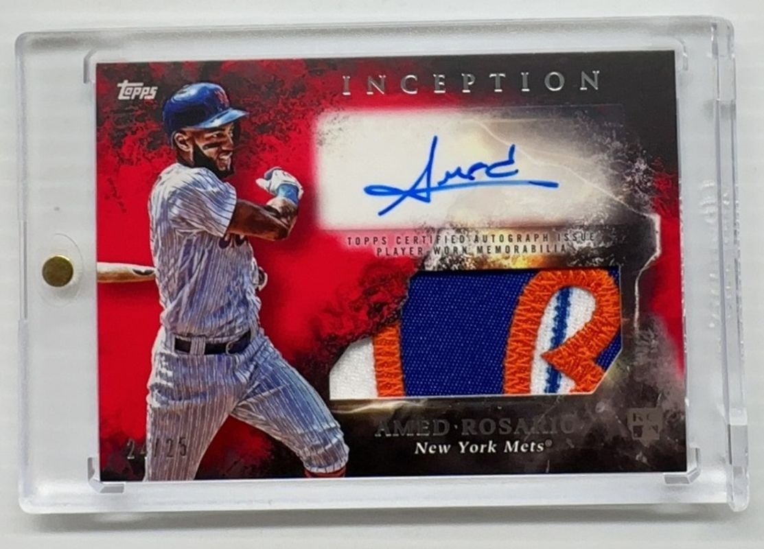 Amed Rosario 2018 Topps Inception #IAP-AR Inception Autographs Patch Relics - Red /25 Rookie RAW