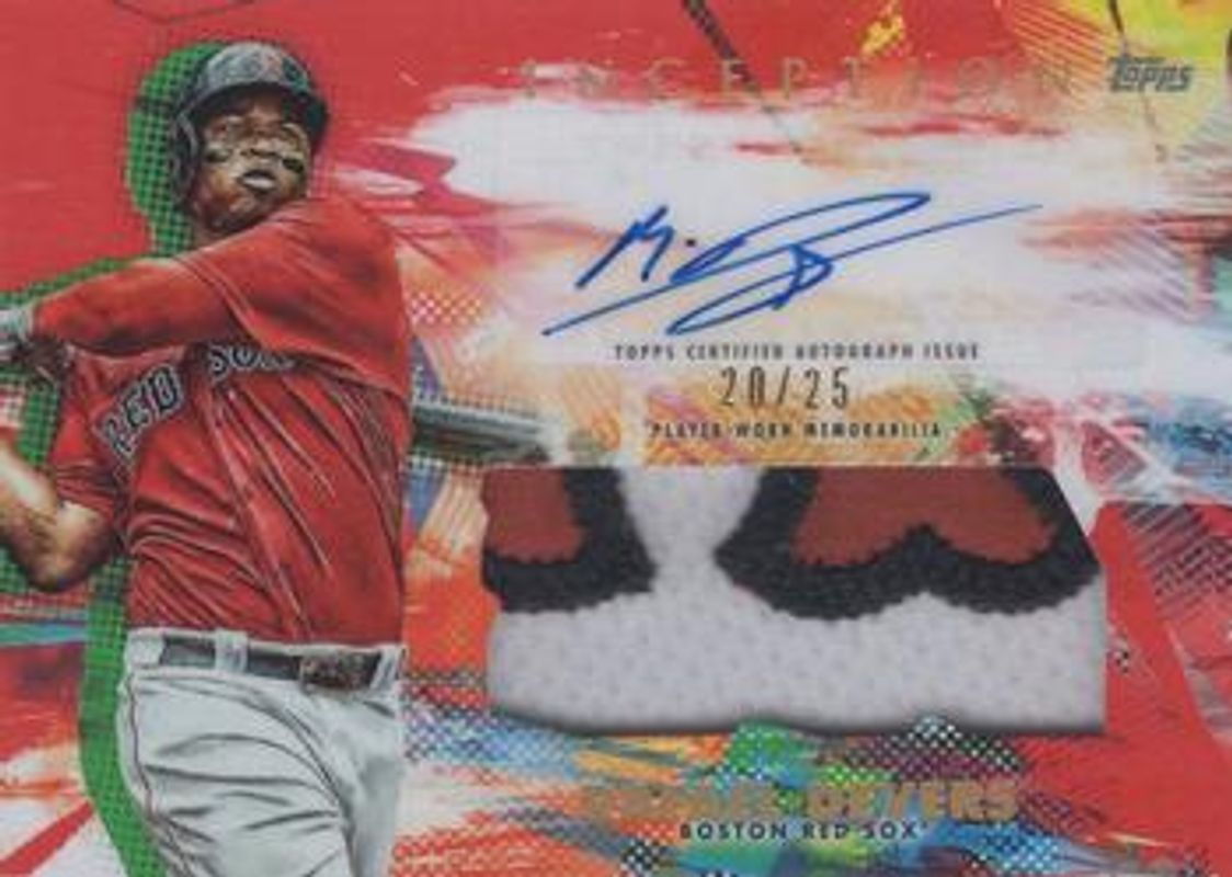 Rafael Devers 2018 Topps Inception #IAP-RD Inception Autographs Patch Relics - Red /25 Rookie RAW