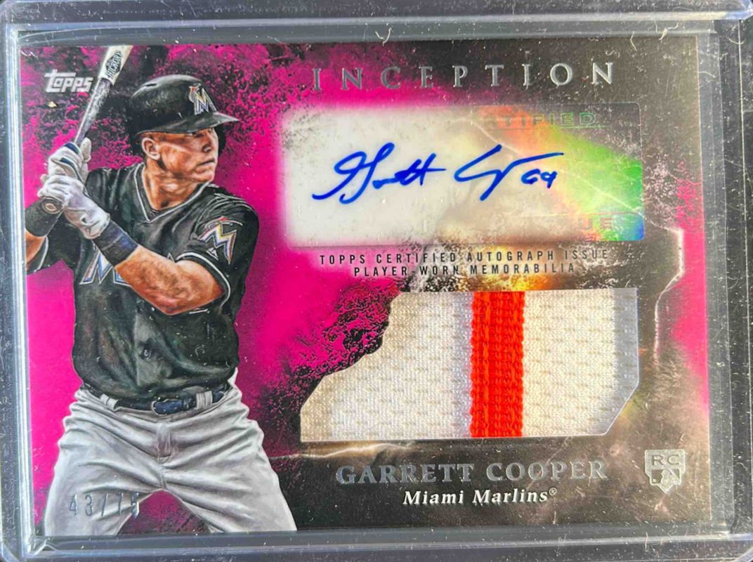 Garrett Cooper 2018 Topps Inception #IAP-GC Inception Autographs Patch Relics - Magenta /75 RAW