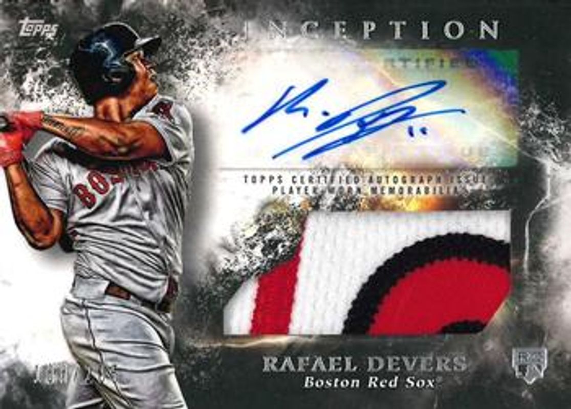 Rafael Devers 2018 Topps Inception #IAP-RD Inception Autographs Patch Relics /99 Rookie RAW