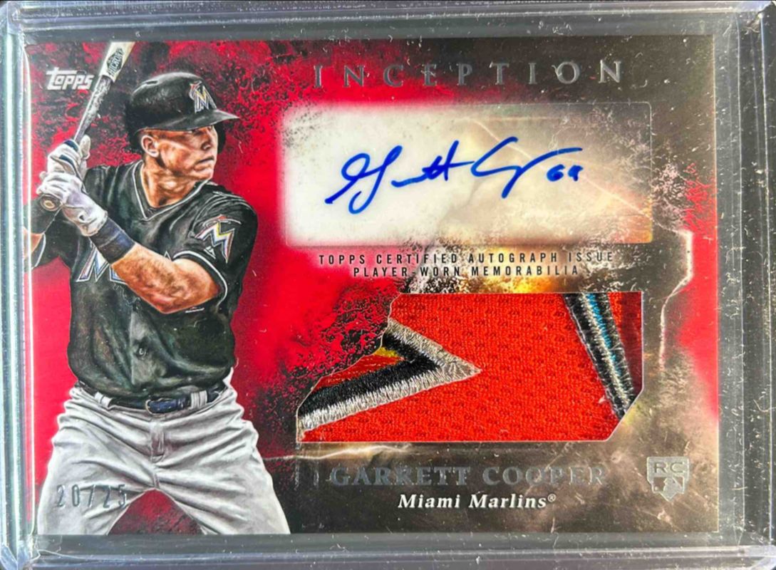 Garrett Cooper 2018 Topps Inception #IAP-GC Inception Autographs Patch Relics - Red /25 RAW