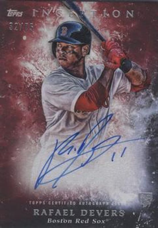 Rafael Devers 2018 Topps Inception #RES-RD Rookie & Emerging Stars Autographs - Red /75 RAW