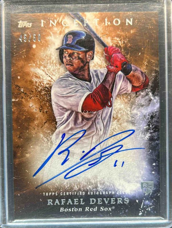 Rafael Devers 2018 Topps Inception #RES-RD Rookie & Emerging Stars Autographs - Orange /50 RAW