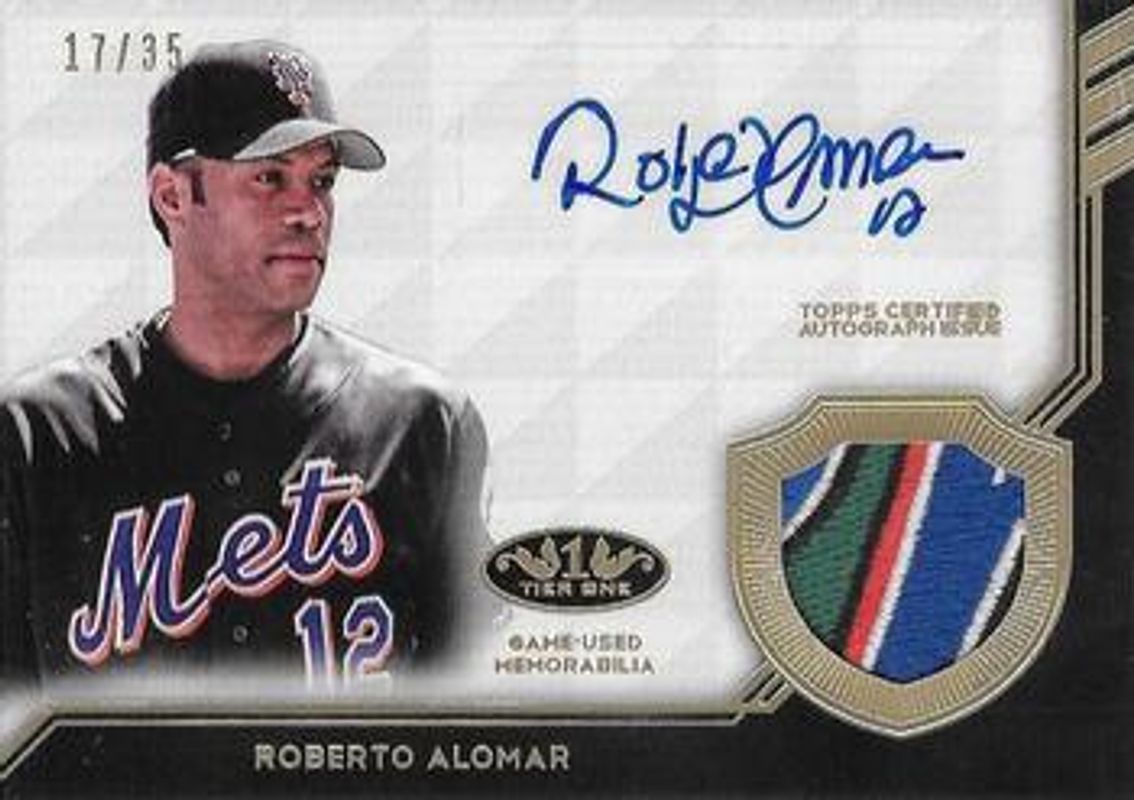 Roberto Alomar 2018 Topps Tier One #AT1R-RA Autographed Tier One Relics /35 RAW